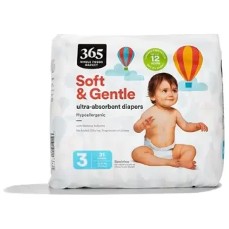 365 by Whole Foods Market, Size 3, Soft & Gentle Diapers, 31 Count