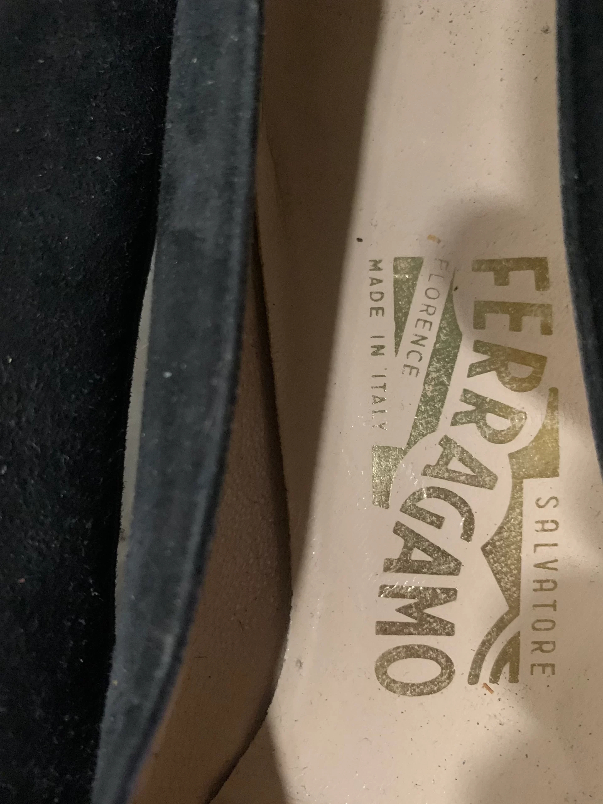 Salvatore Ferragamo Suede Pump with gold-tone oval buckle - Image 2