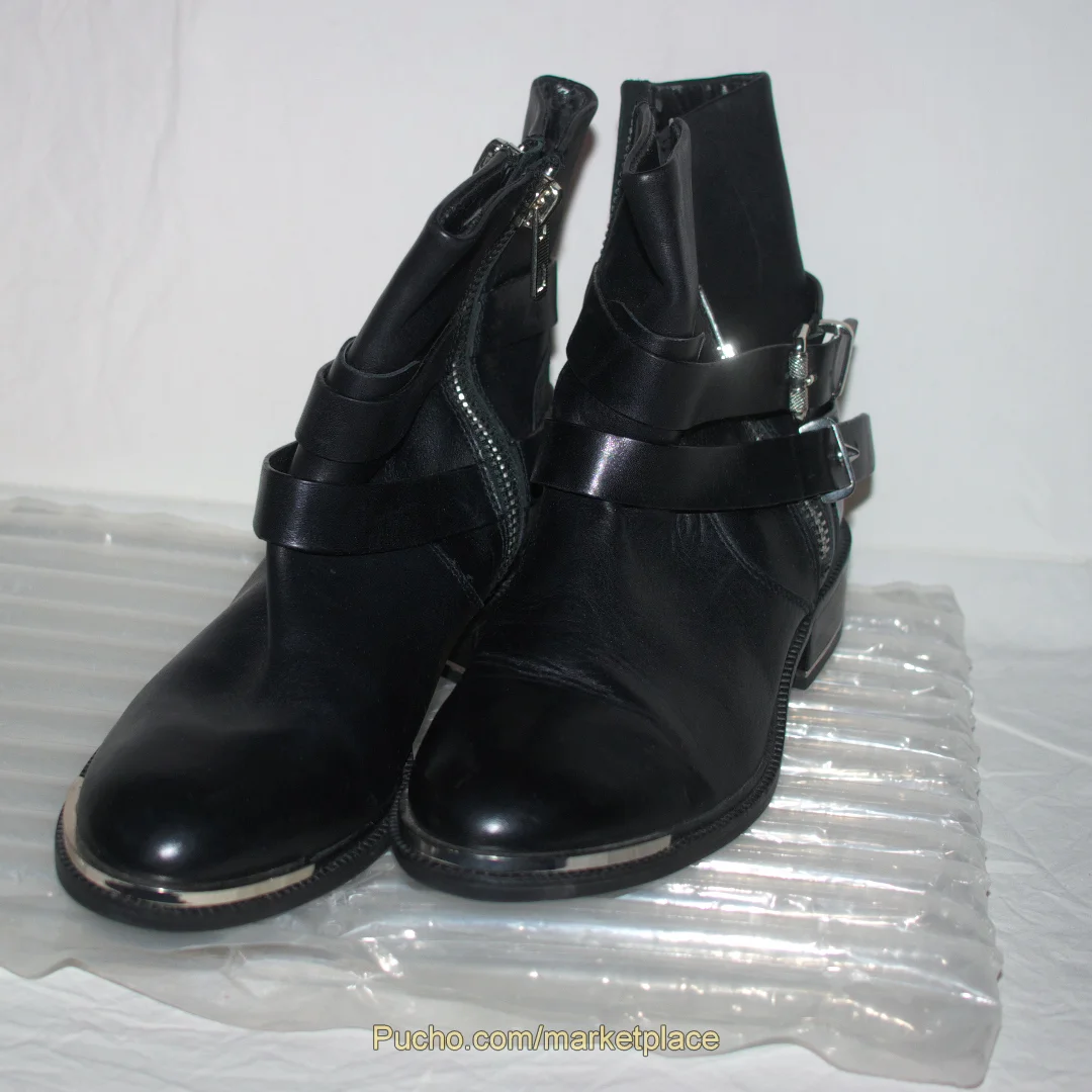 Dolce Vita Black Leather Moto Ankle Boots, Size 8.5 - Image 2