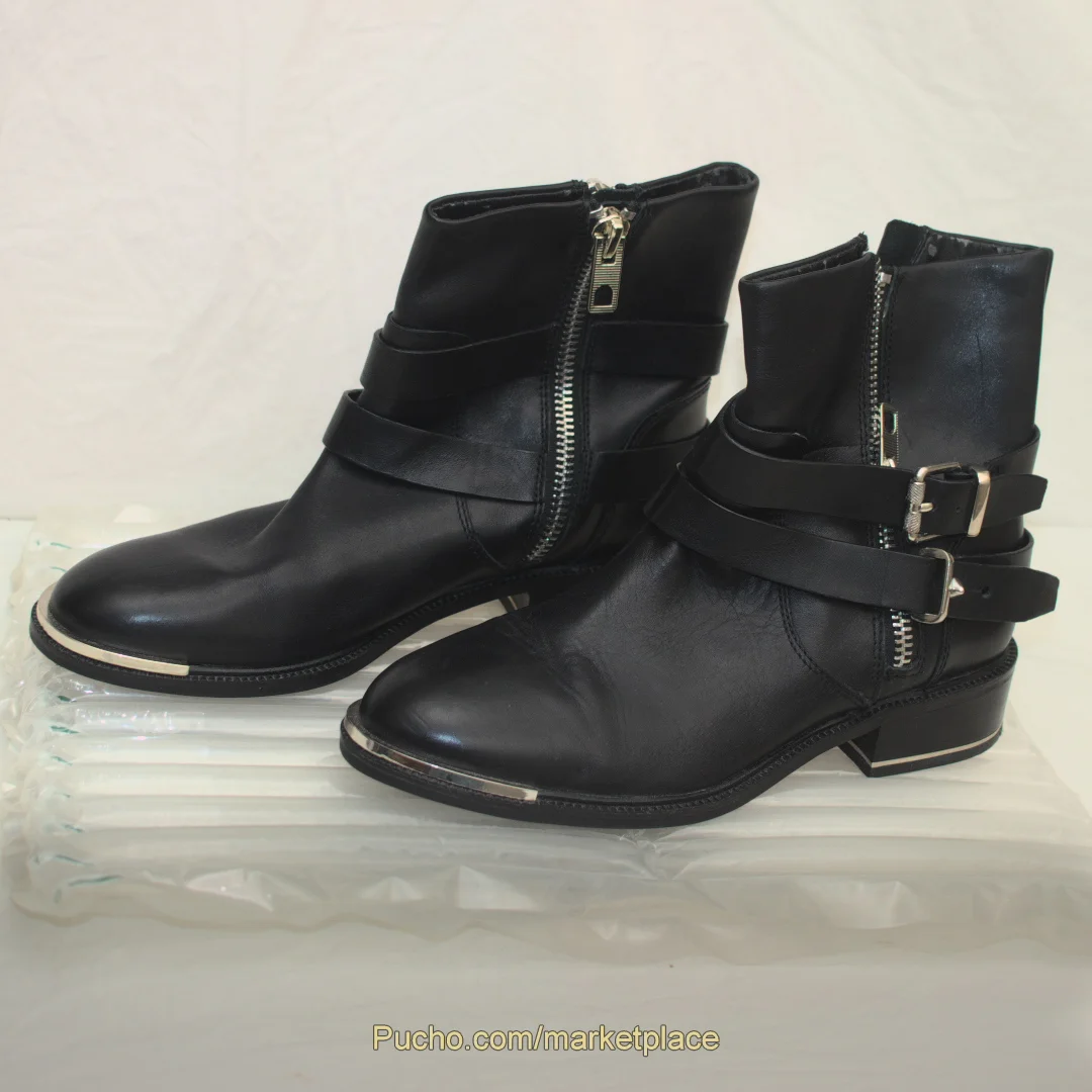 Dolce Vita Black Leather Moto Ankle Boots, Size 8.5 - Image 7