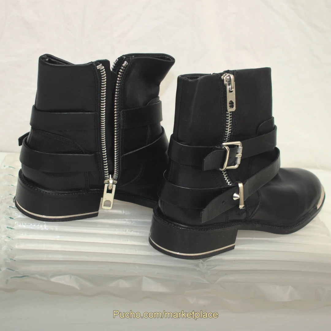 Dolce Vita Black Leather Moto Ankle Boots, Size 8.5 - Image 8