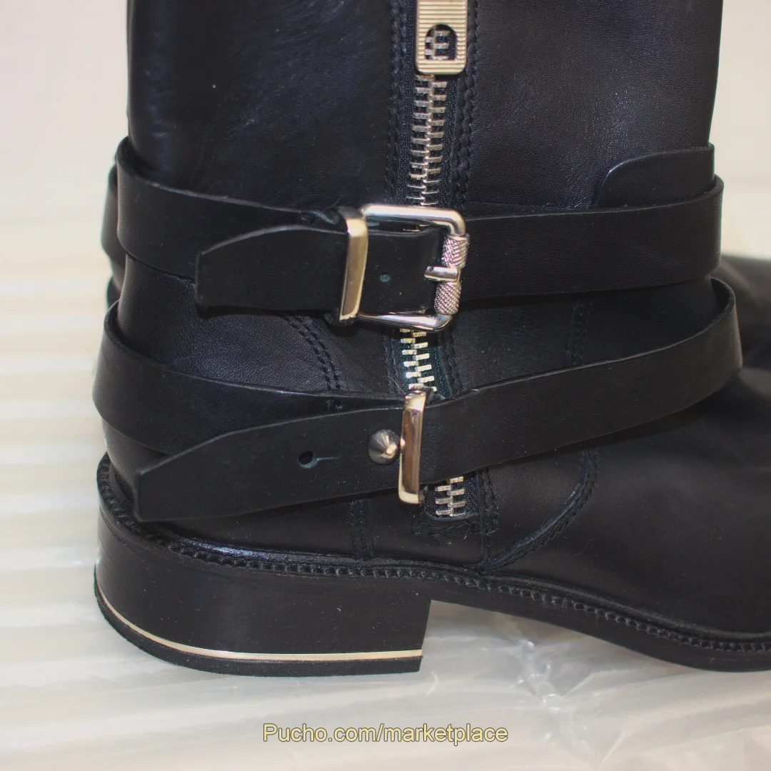 Dolce Vita Black Leather Moto Ankle Boots, Size 8.5 - Image 10