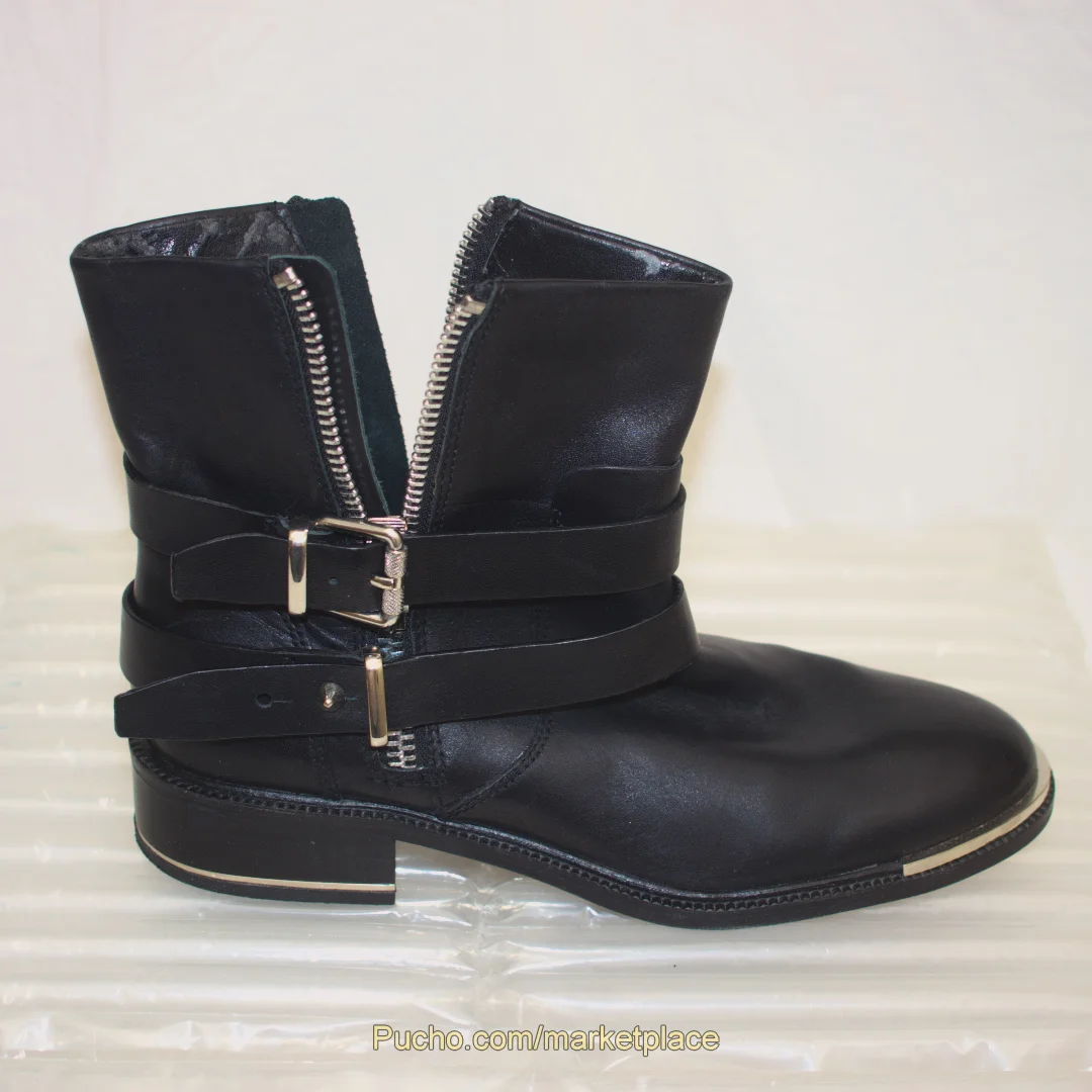 Dolce Vita Black Leather Moto Ankle Boots, Size 8.5 - Image 13
