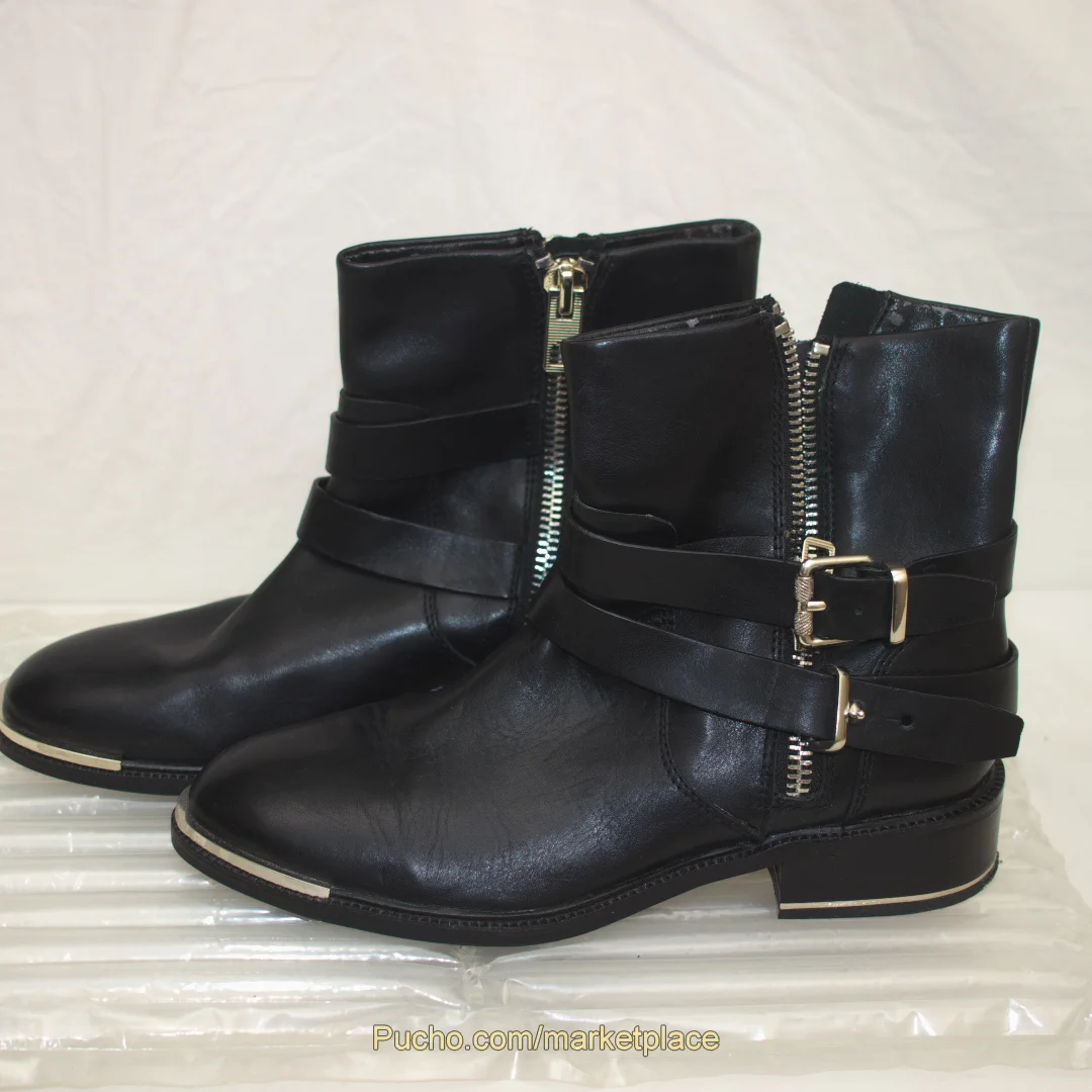 Dolce Vita Black Leather Moto Ankle Boots, Size 8.5 - Image 15