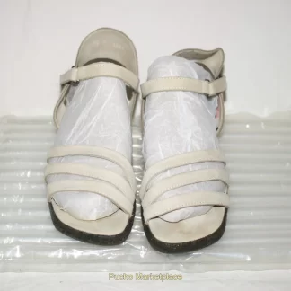 Arche Beige Leather Wedge Sandal, Size: 9