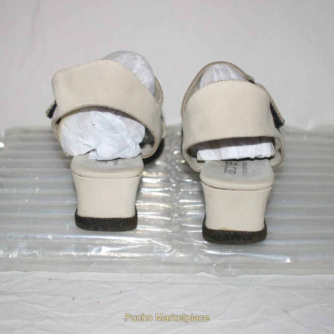 Arche Beige Leather Wedge Sandal, Size: 9 - Image 4