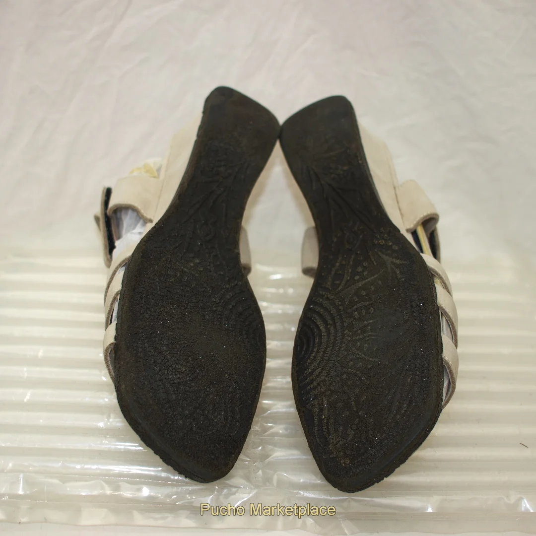 Arche Beige Leather Wedge Sandal, Size: 9 - Image 5